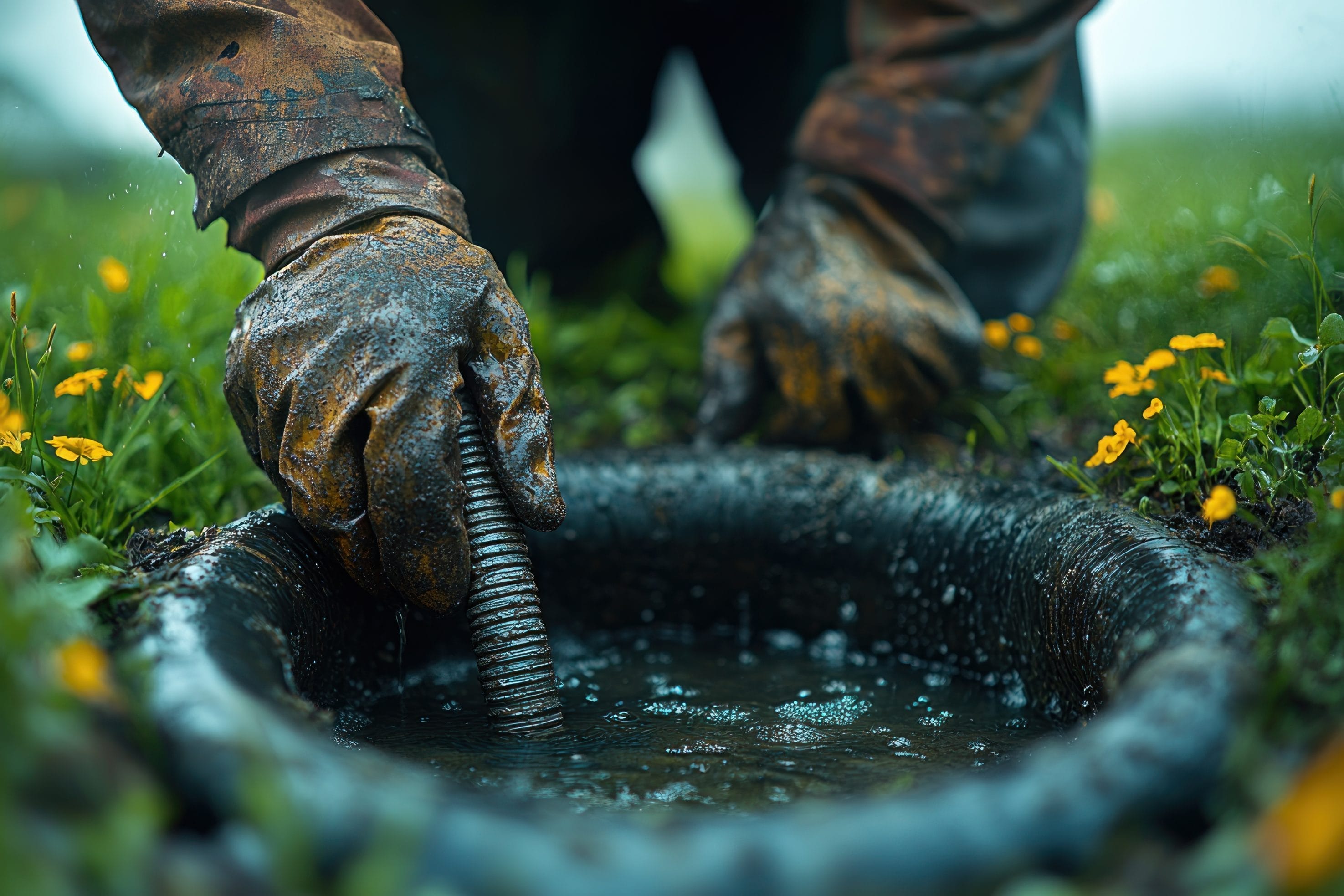 Septic Dye Testing Procedure with Equipment and Chemicals
